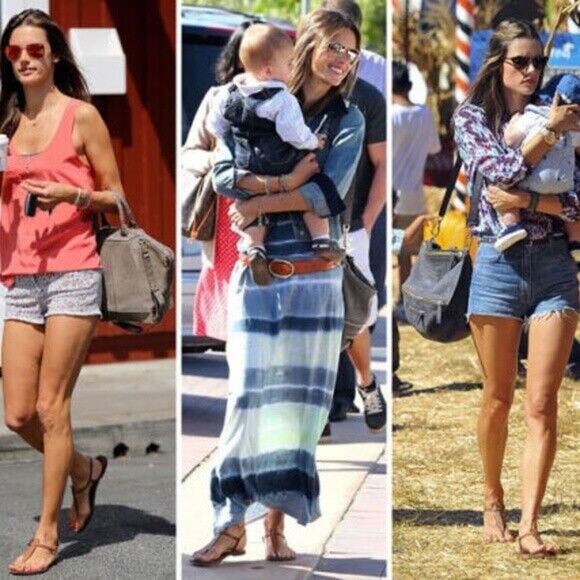 Sam Edelman Gigi Brown T Strap Flat Sandal Leather Thong Ankle Strap 7 - Picture 5 of 6